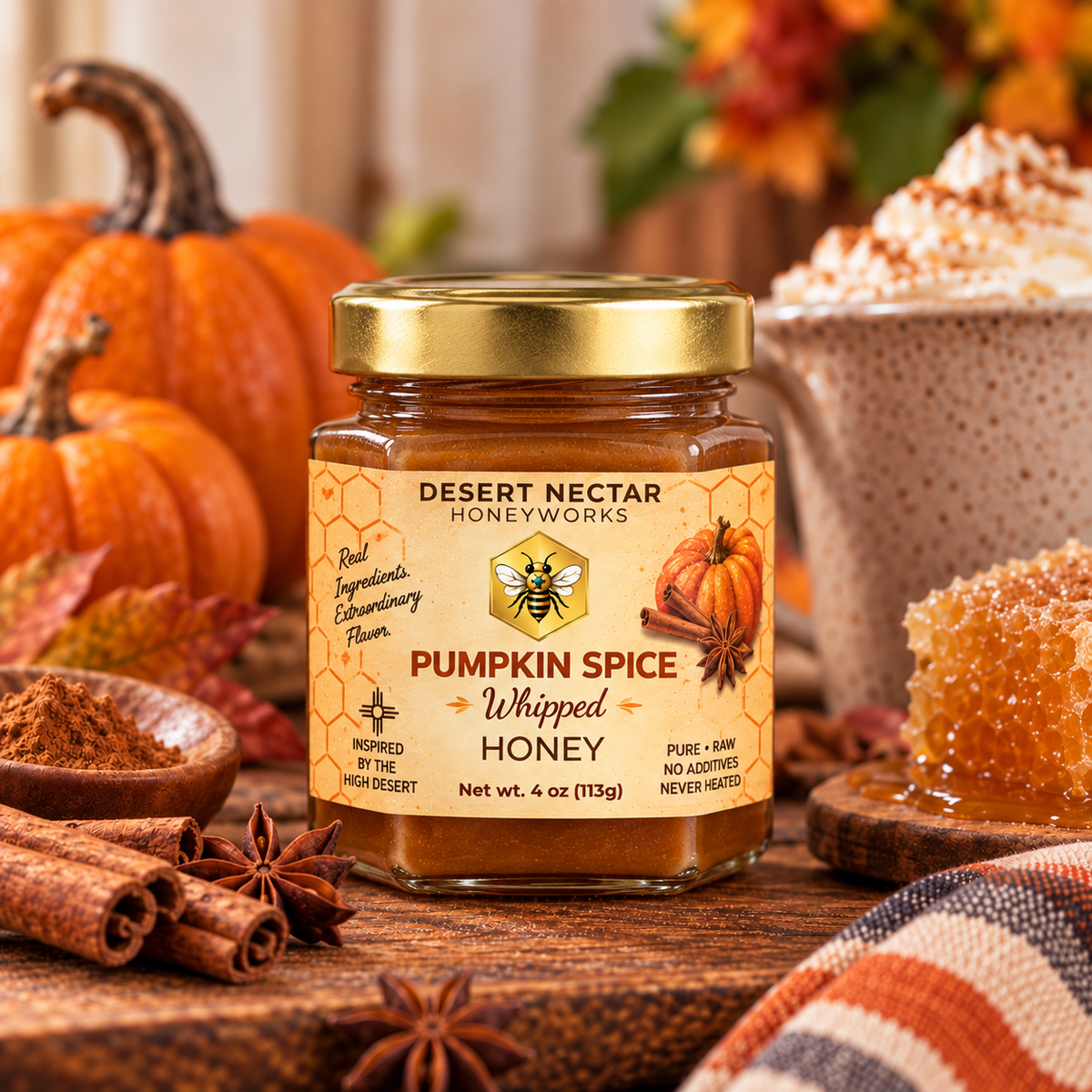 Pumpkin Spice Whipped Honey 4oz Mini